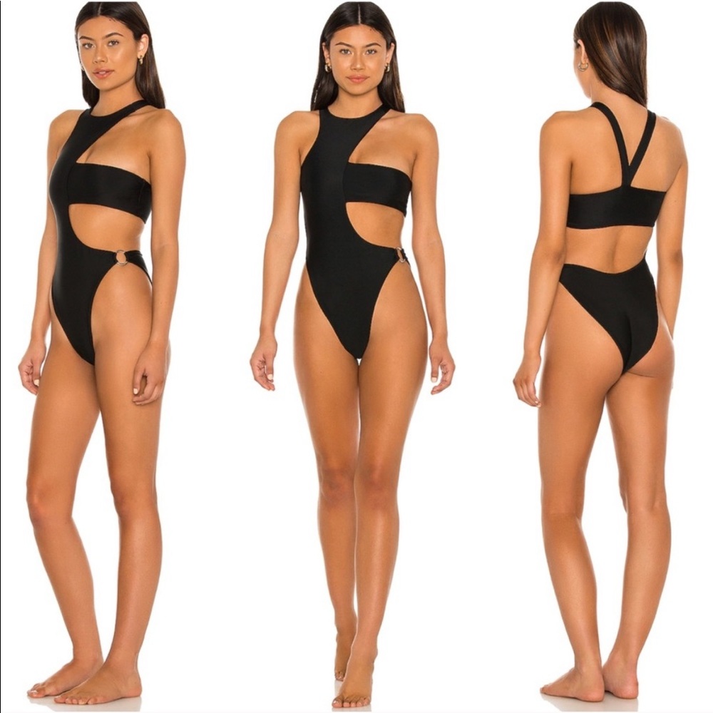 Lovewave Yinyang One Piece Swimsuit in Black Sz M Revolve